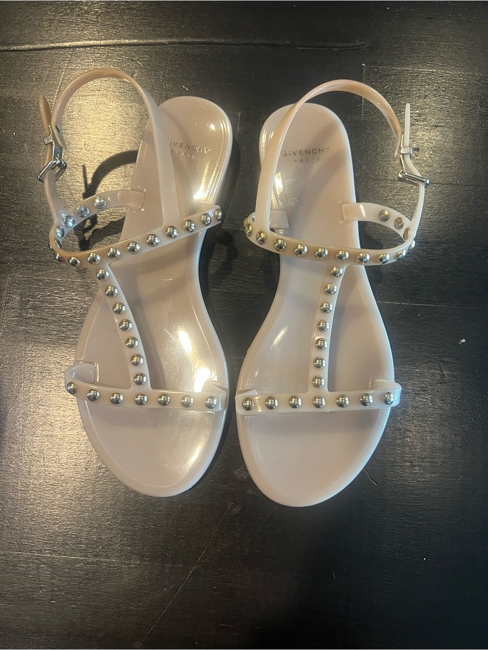 Givenchy Paris Studded Jelly Sandals Sz 37 (fits US 6.5-7)
